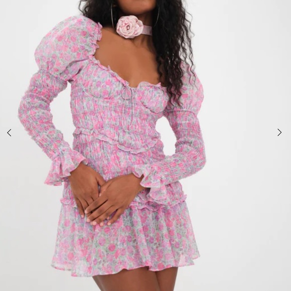 For Love And Lemons Dresses & Skirts - For love and lemons dress. Pink floral. Size S. Never worn- brand new with tags.